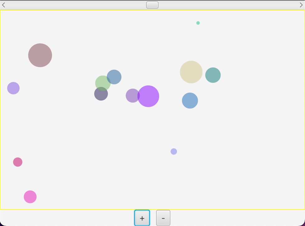 Screenshot of multiple bouncing balls.